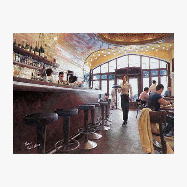 Art Noir Wall Art by Theo Michael, Cafe Paris in Hamburg