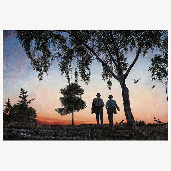 Art Noir Wall Art by Theo Michael, Evening Stroll at sunset