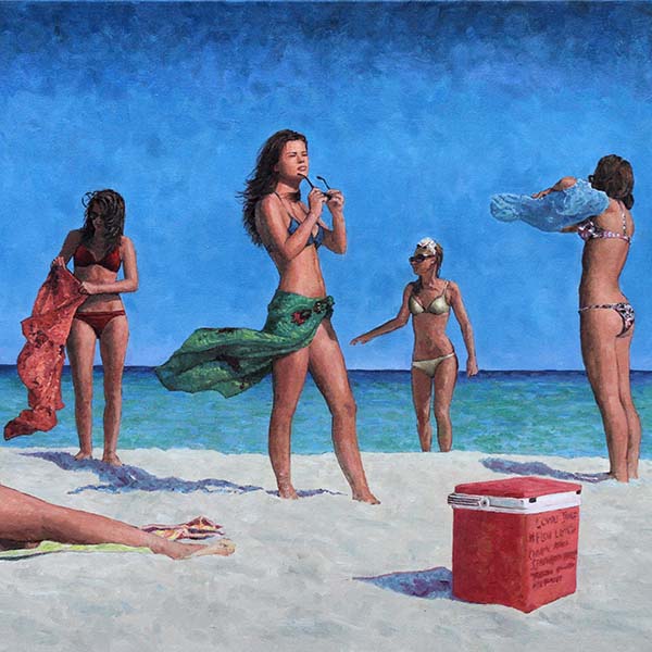 oil painting of Agia Napa beach by Theo Michael