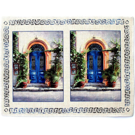 Place mat The Blue Door a Mediterranean art design