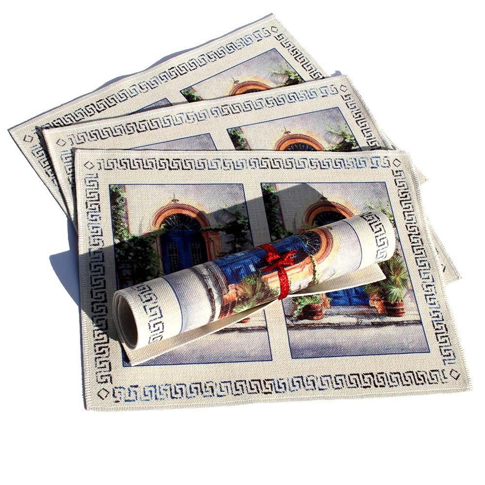 Place mats The Blue Door a Mediterranean art design by Theo Michael