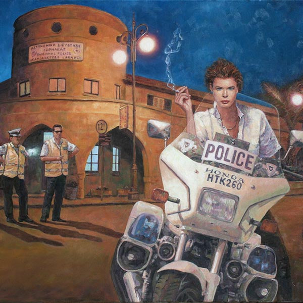 Art Noir Wall Art by Theo Michael, Police Station In Larnaca