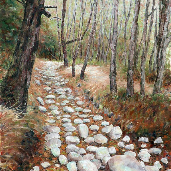 Mediterranean Wall art by Theo Michael of a woodland scene in Cyprus