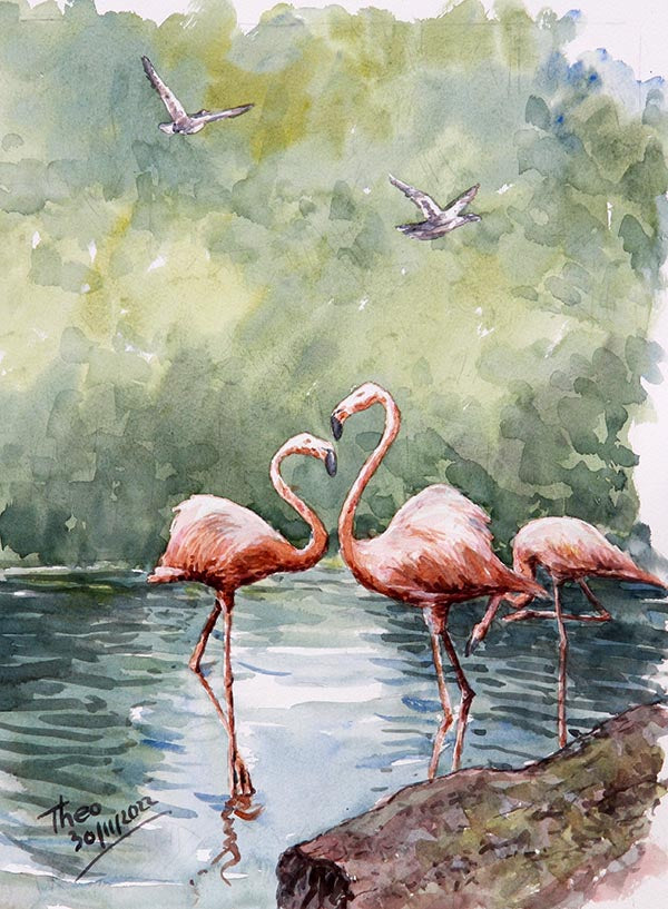 Watercolour painting, They Return Every Year