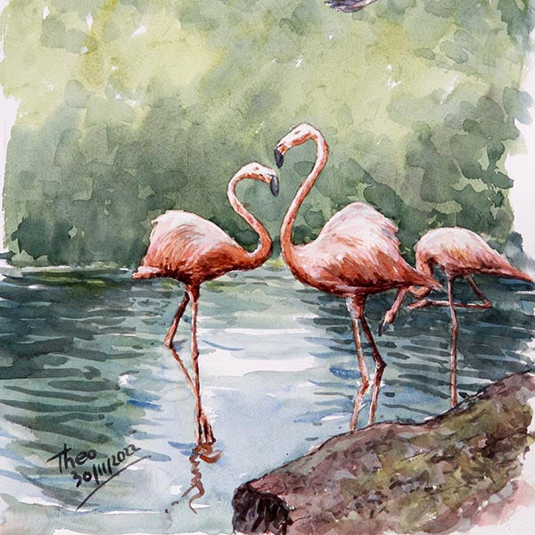 Watercolour painting, They Return Every Year