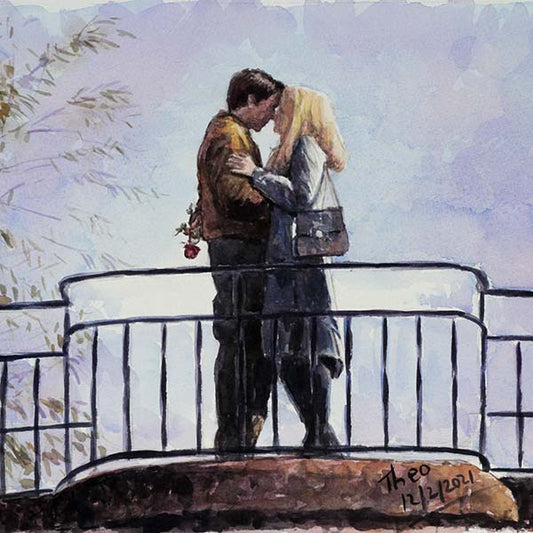 watercolour painting, The Rose by Theo Michael