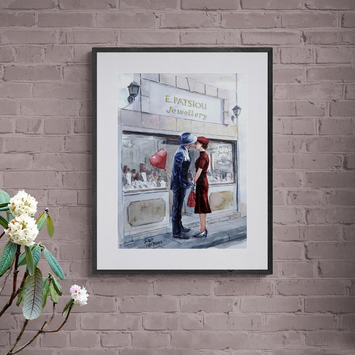 valentine's watercolour painting by Theo Michael