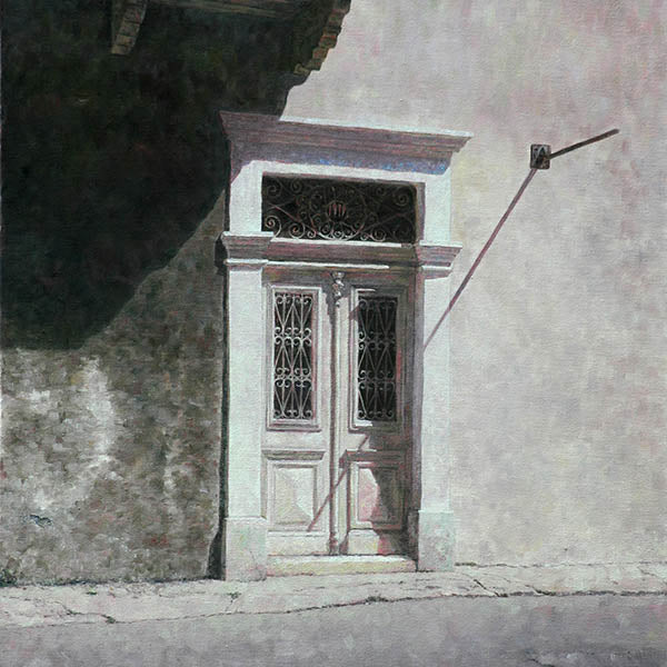 Mediterranean White Door painting by Theo Michael in Larnaca