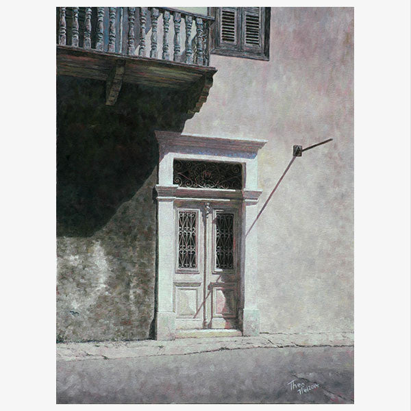 Mediterranean White Door painting by Theo Michael in Larnaca