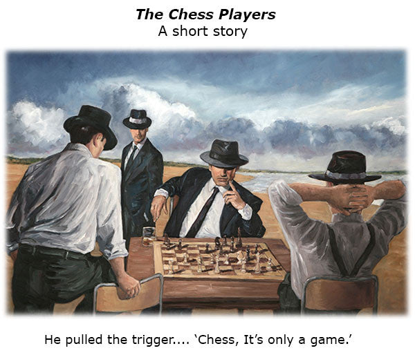 The Chess Players, a Vettriano inspired oil painting by Theo Michael