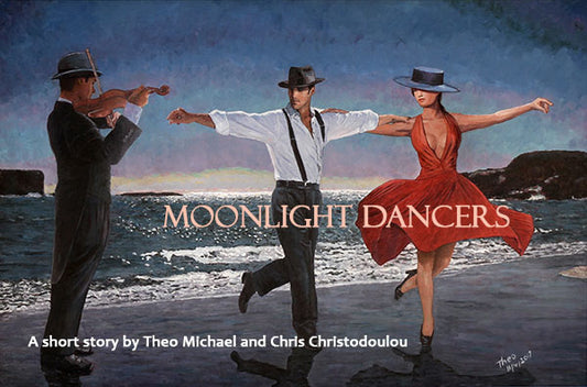 Moonlight Dancers, an oil painting by Theo Michael, read an accompanying short story of the painting