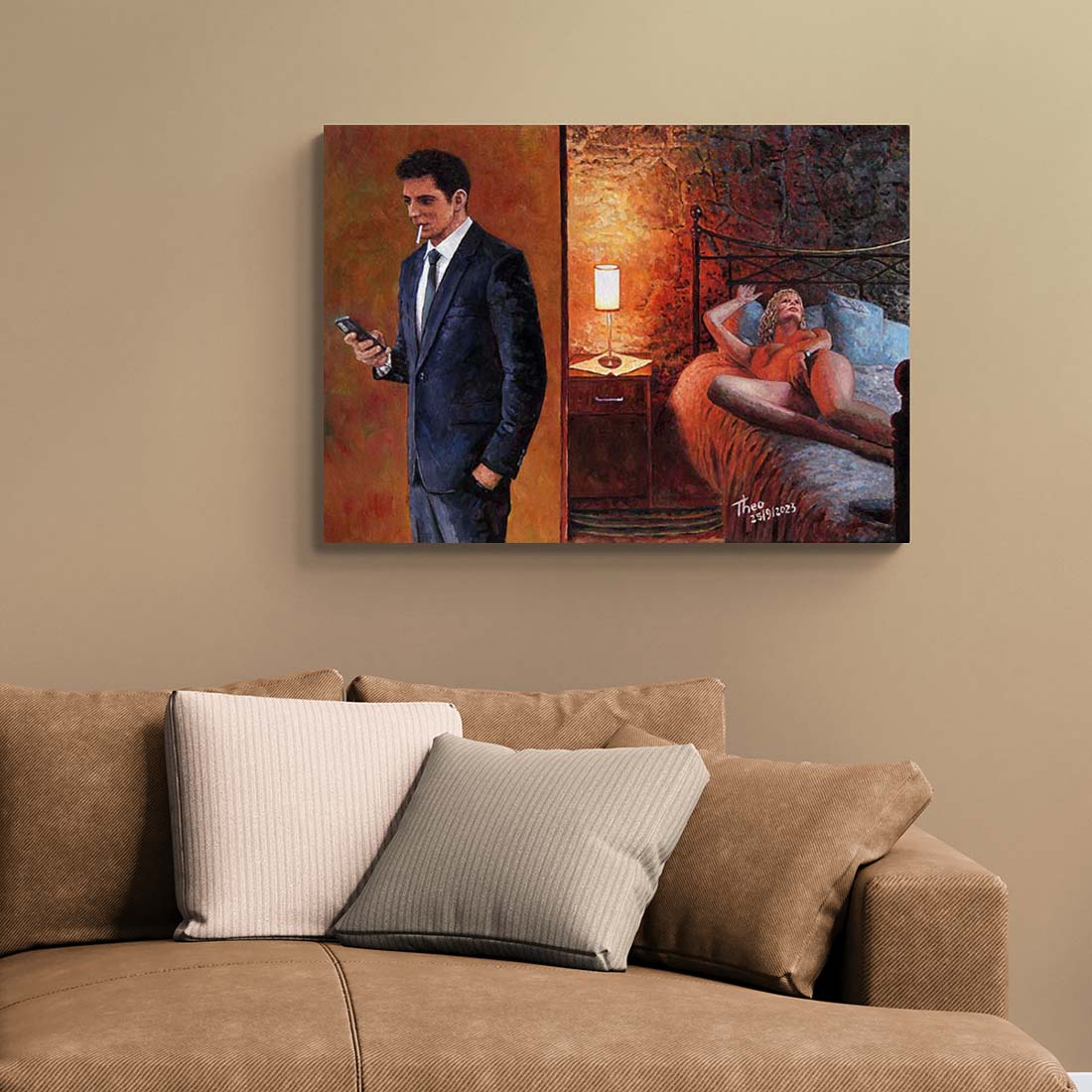 Canvas Print, Be Naked When I Get Home by Theo Michael