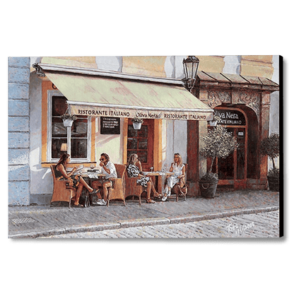 Oil painting, The Italian Restaurant by Theo Michael – Art by Theo