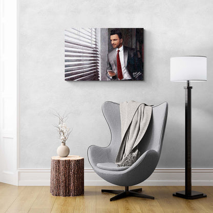 Peter Andre canvas print by Theo Michael, an oil painting titled The Waiting Game