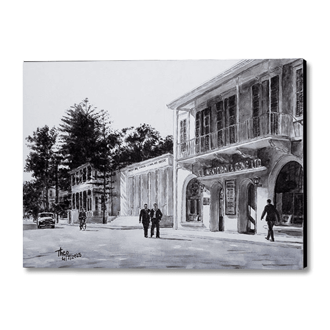 Cyprus painting, Mandovani and Sons by Theo Michael