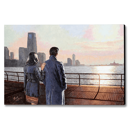 Canvas Print, New Horizon New York, Hudson River by Theo Michael