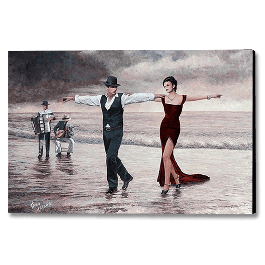 Add a Touch of Elegance to Your Walls with Art by Theo Michael: Canvas Art of a beautiful dance painting by the beach