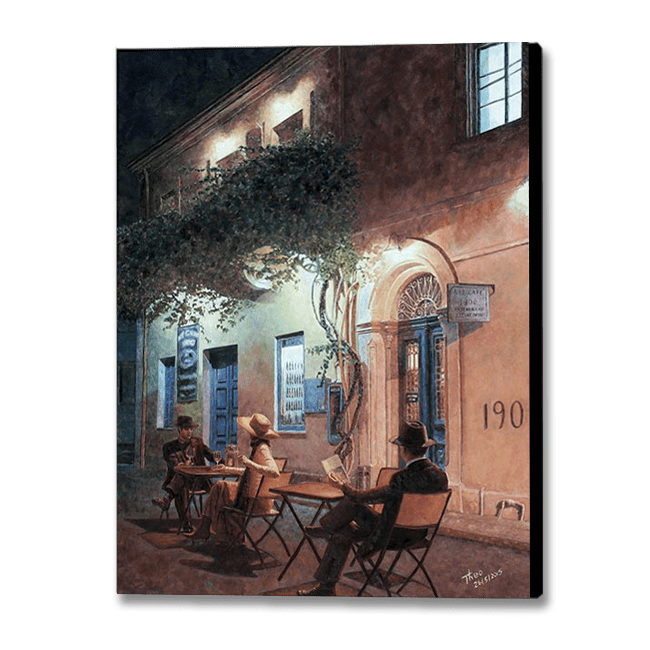 Cafe painting inspired by Van Gogh. Bring Artistic Expression into Your Living Spaces with Art by Theo Michael: Canvas Art