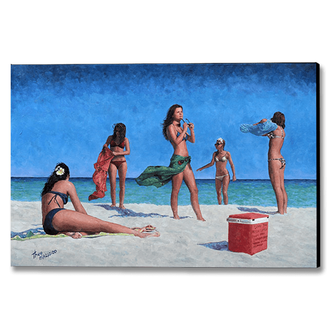 Canvas print of oil painting of Agia Napa beach by Theo Michael