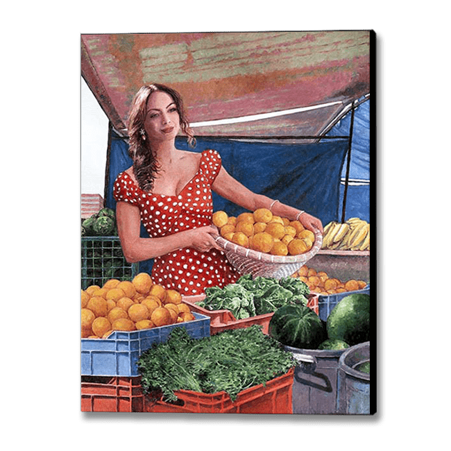 Canvas Print, Tonia Buxton Lady At The Market by Theo Michael
