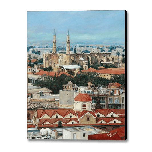Mediterranean Cityscape Canvas Print by Theo Michael, Nicosia Rooftops
