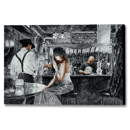 Art Noir Wall Art by Theo Michael, Nightlife at the Art Cafe 1900 in Larnaca
