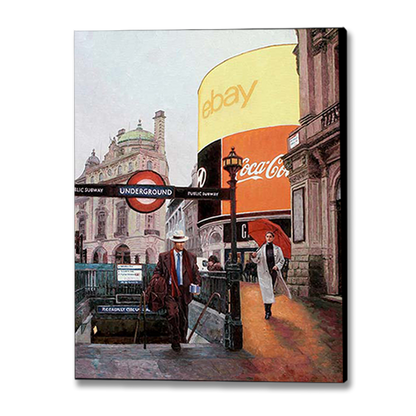 Canvas Print, a London painting from Art by Theo Michael titled Piccadilly Circus