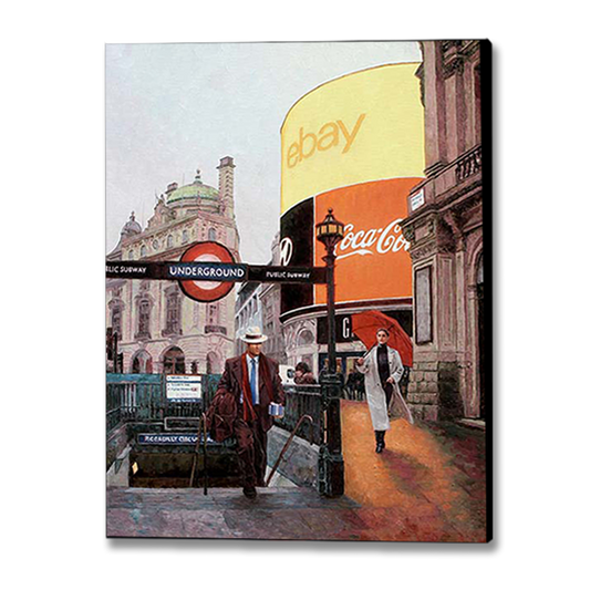 Canvas Print, a London painting from Art by Theo Michael titled Piccadilly Circus