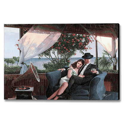 Romantic canvas print after an oil painting by Theo Michael titled Sea Of Love