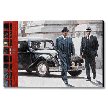 Nostalic and iconic London painting titled A Summer's Day in London, after an original painting by Theo Michael