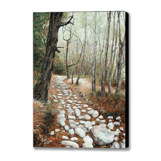 Mediterranean Canvas Print by Theo Michael of a woodland scene