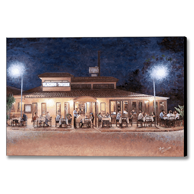 Canvas Print by Theo Michael, Vlachos Tavern in Larnaca