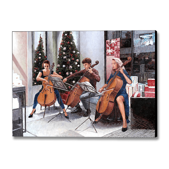 Canvas Print of Cello Players an oil painting by Theo Michael
