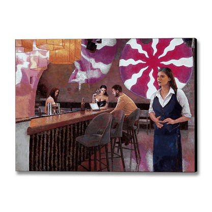 Canvas Print of a bar and restaurant painting The Townhouse in Larnaca by Theo Michael
