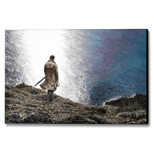 oil painting The Wanderer inspired by C.D. Friedrich a landscape painting. Enhance Your Home with Art by Theo Michael: Artful Canvas Paintings and Fine Art Prints