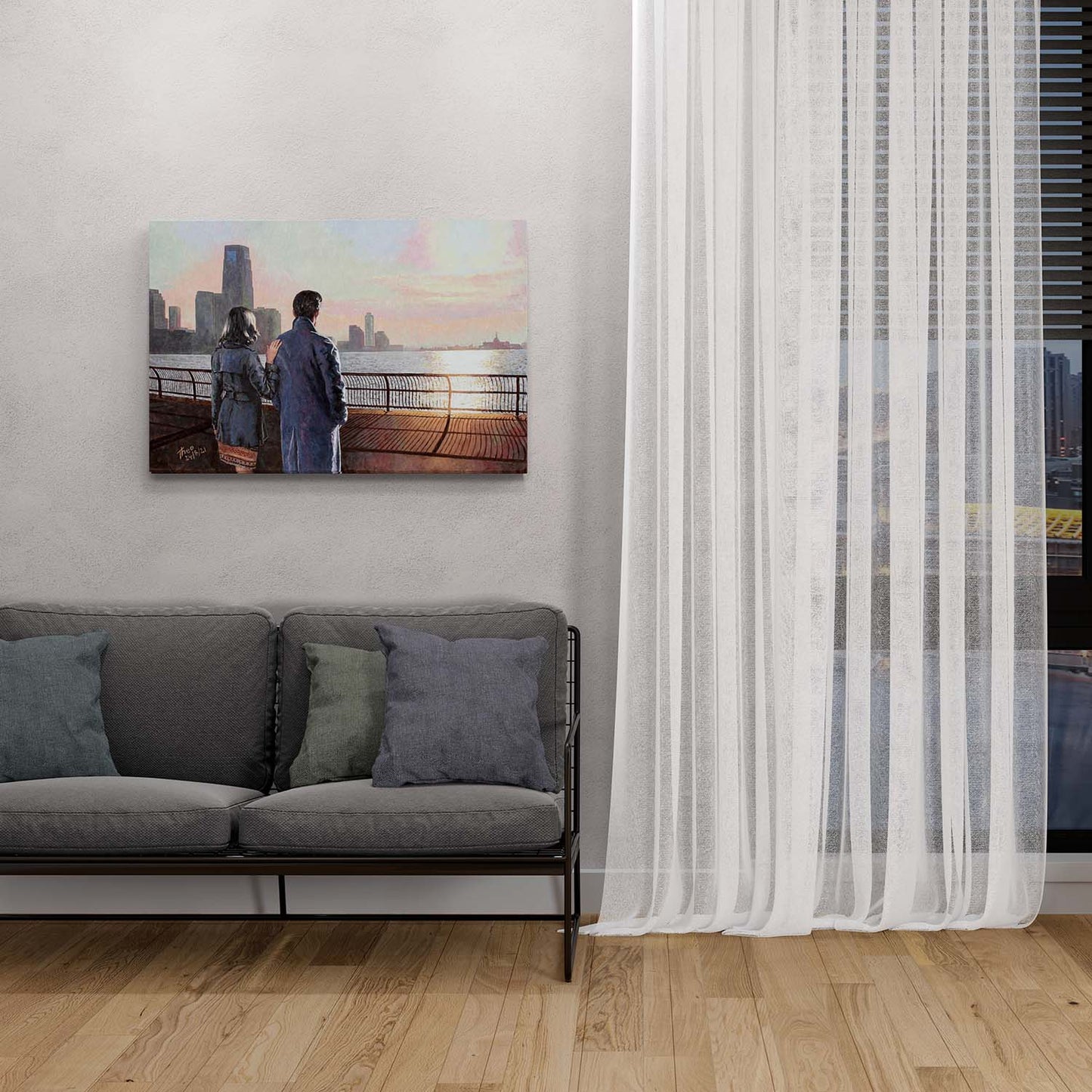Canvas Print titled A New Horizon with a view of New York's  Hudson River by Theo Michael