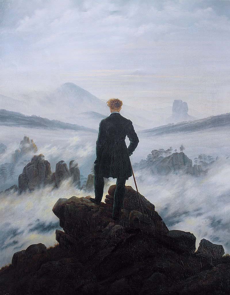 Romantic paintings, Caspar David Friedrich, Wanderer above the Sea of Fog
