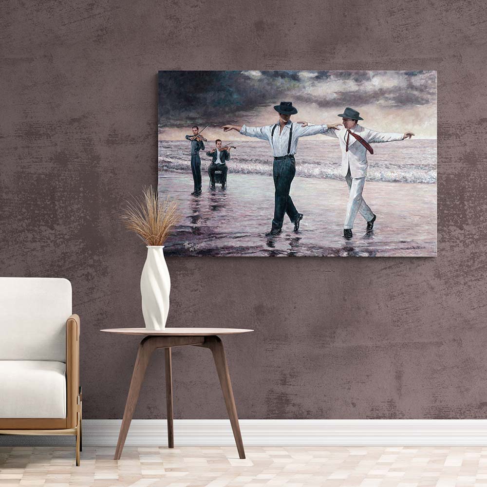 Dance painting by the beach by Theo Michael titled The Beach Quartet