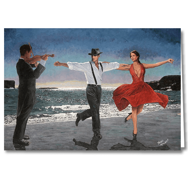 Designer Greeting Card after the oil painting Moonlight Dancers by Theo Michael,