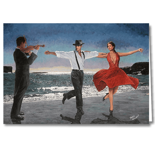 Designer Greeting Card after the oil painting Moonlight Dancers by Theo Michael,