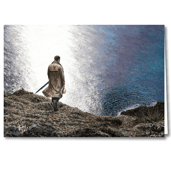 Designer Greeting Card after the oil painting The Wanderer by Theo Michael