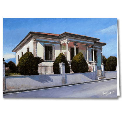 Greeting card House In Summer Light after an original oil painting by Theo Michael