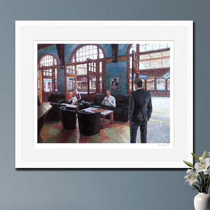 Fine Art  print, chess  painting in a cafe in Windsor, after an original oil painting by Theo Michael