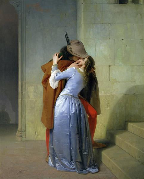 Romantic Painting The Kiss, Francesco Hayez 1859