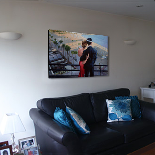 A Five Star Customer rating of canvas print from Art by Theo Michael for the painting Balcony With A View