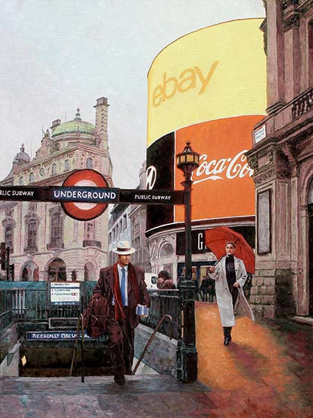 London Painting of Piccadilly Circus, an oil painting by Theo Michael