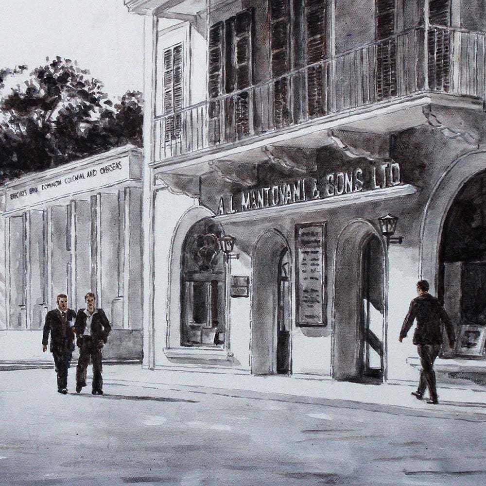Cyprus painting, Mandovani and Sons by Theo Michael