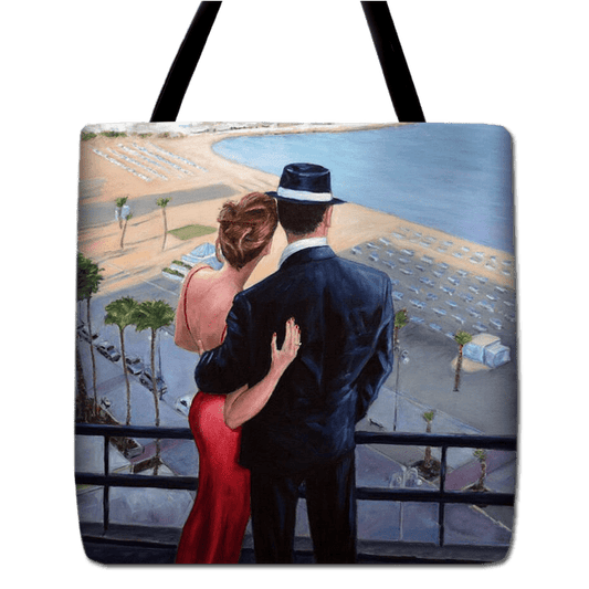 Tote Bag with an original art design by Theo Michael , featuring the painting Balcony With A View