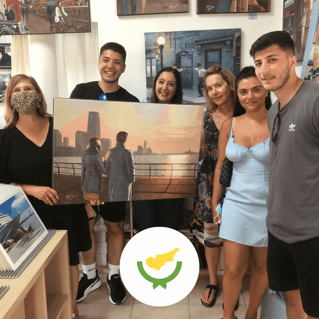 a very friendly cyprus family visited our art studio art bny theo micheal last year. they coulnt decide between 2 paintings, thats why they choose both of them. another 5 star rating for us.