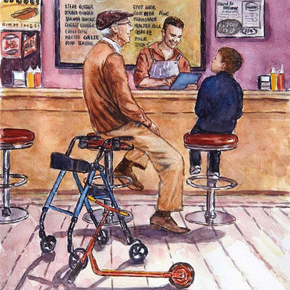 Watercolour painting, Generations